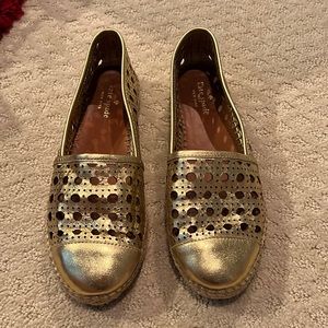 Metallic gold kate spade espadrilles